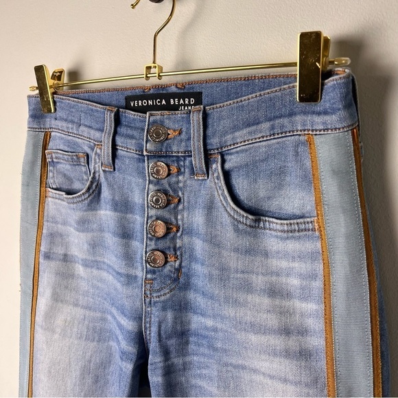 Veronica Beard Carolyn Tuxedo Stripe Baby Bootcut Jeans - Picture 4 of 10